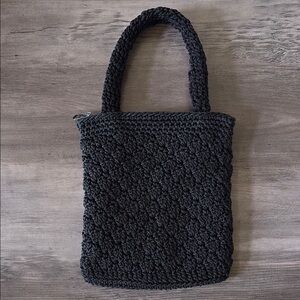 Island by Harry Haslett Vintage Small Black Crochet Handbag